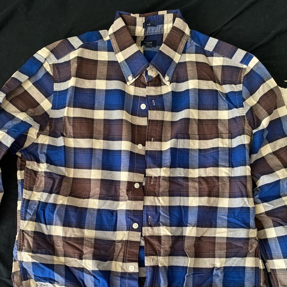 J Crew Large Button Up Plaid Shirt
